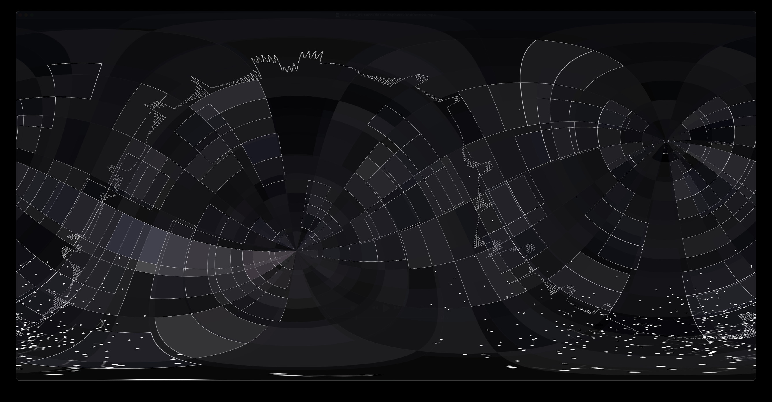 Frame of video design "distorted" by equirectangular projection and rotation