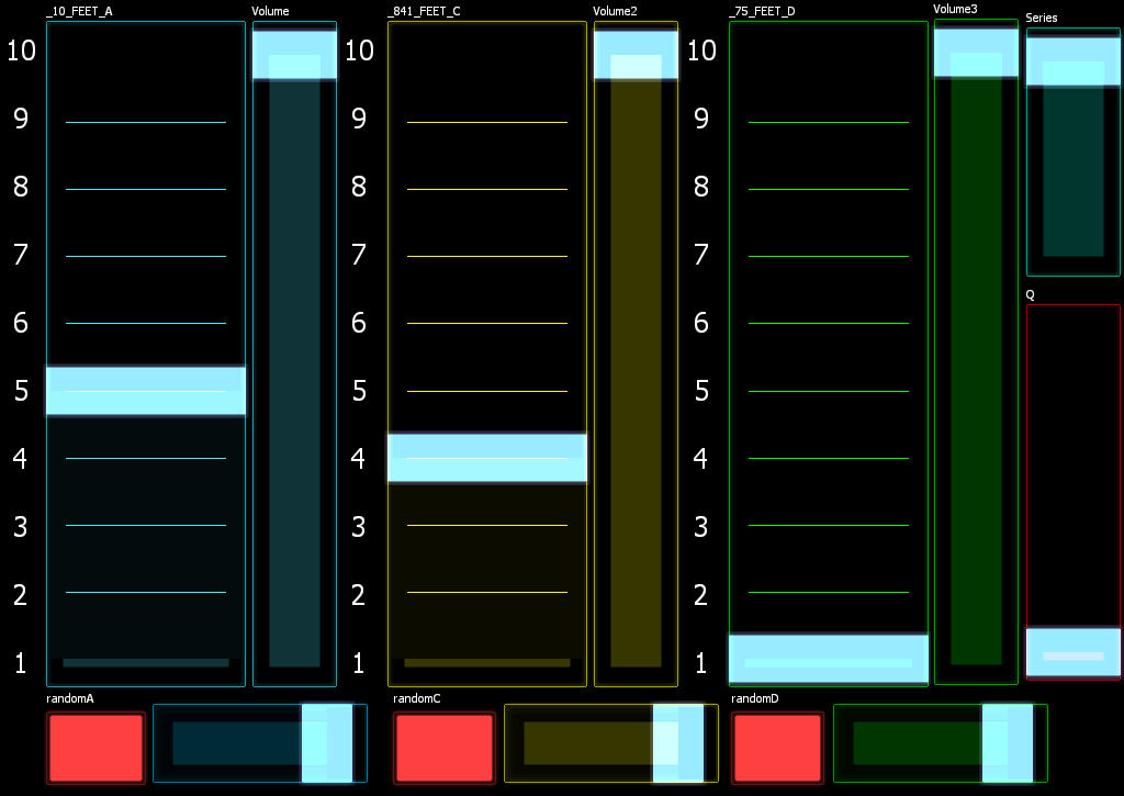 Figure 2: Screenshot of “tube controller” interface for hollow created in the iPad app Lemur.