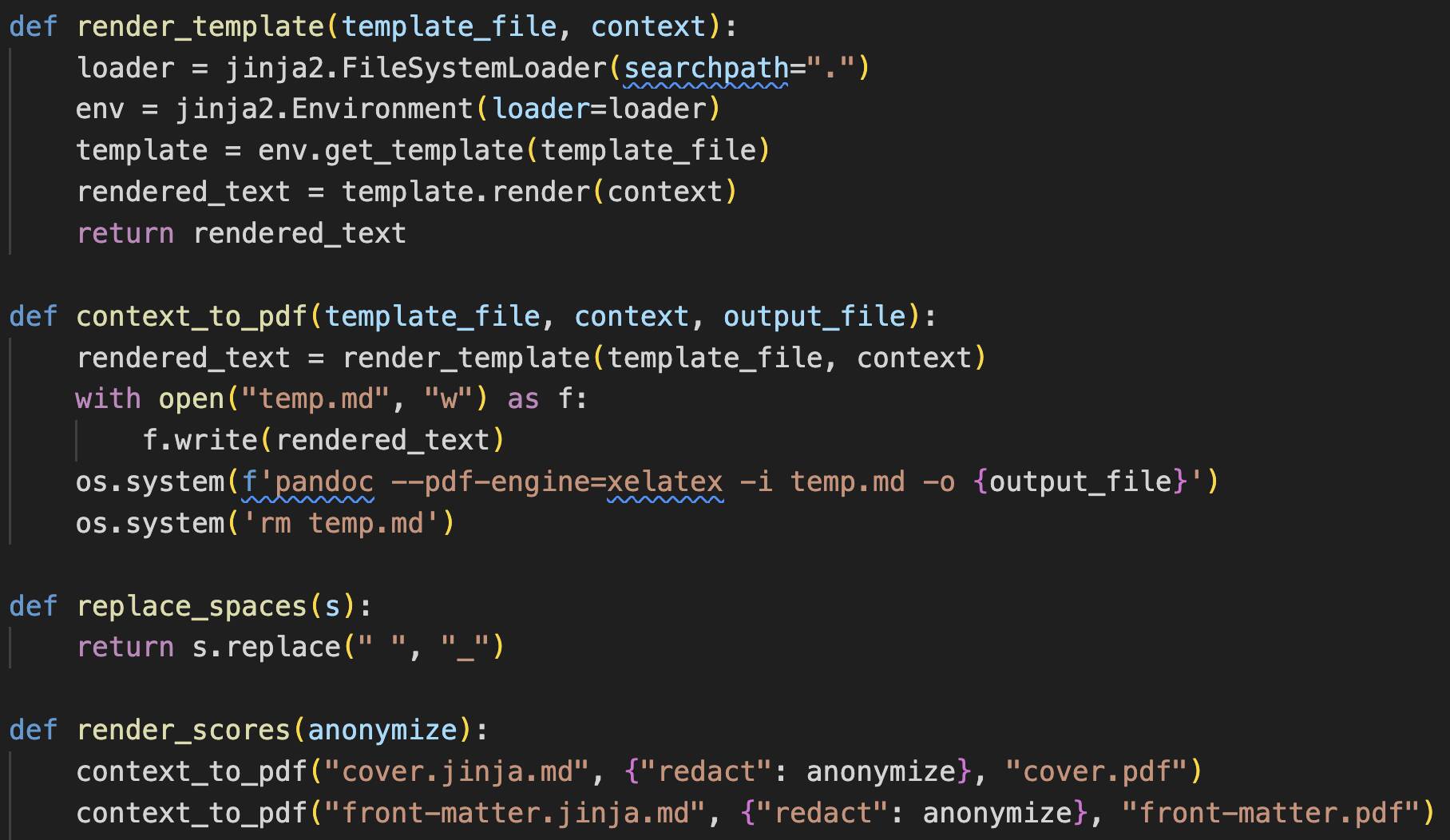 Rendering Scores with Jinja Templates