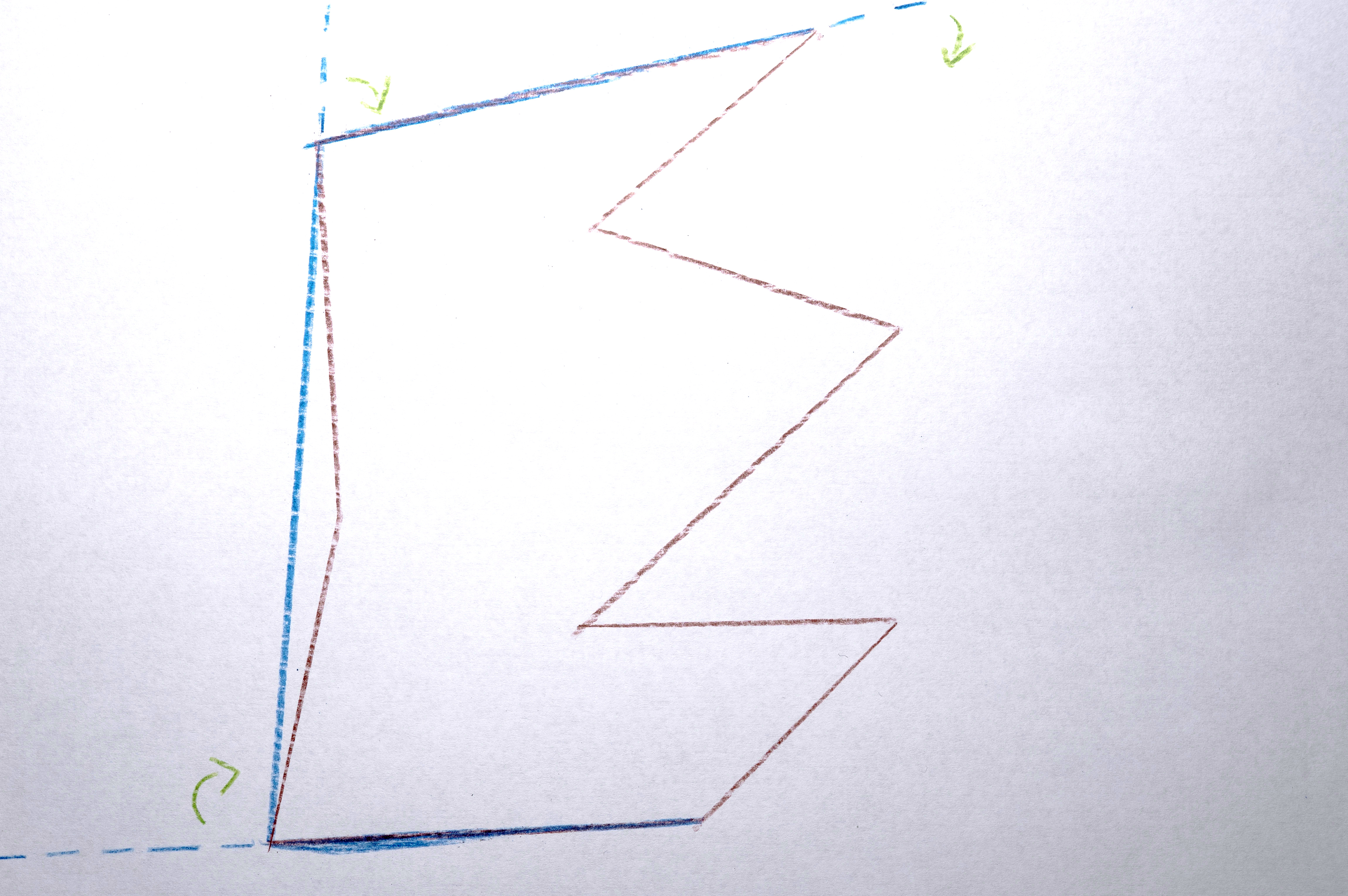 Rotate that line around the new vertex until it hits another vertex.