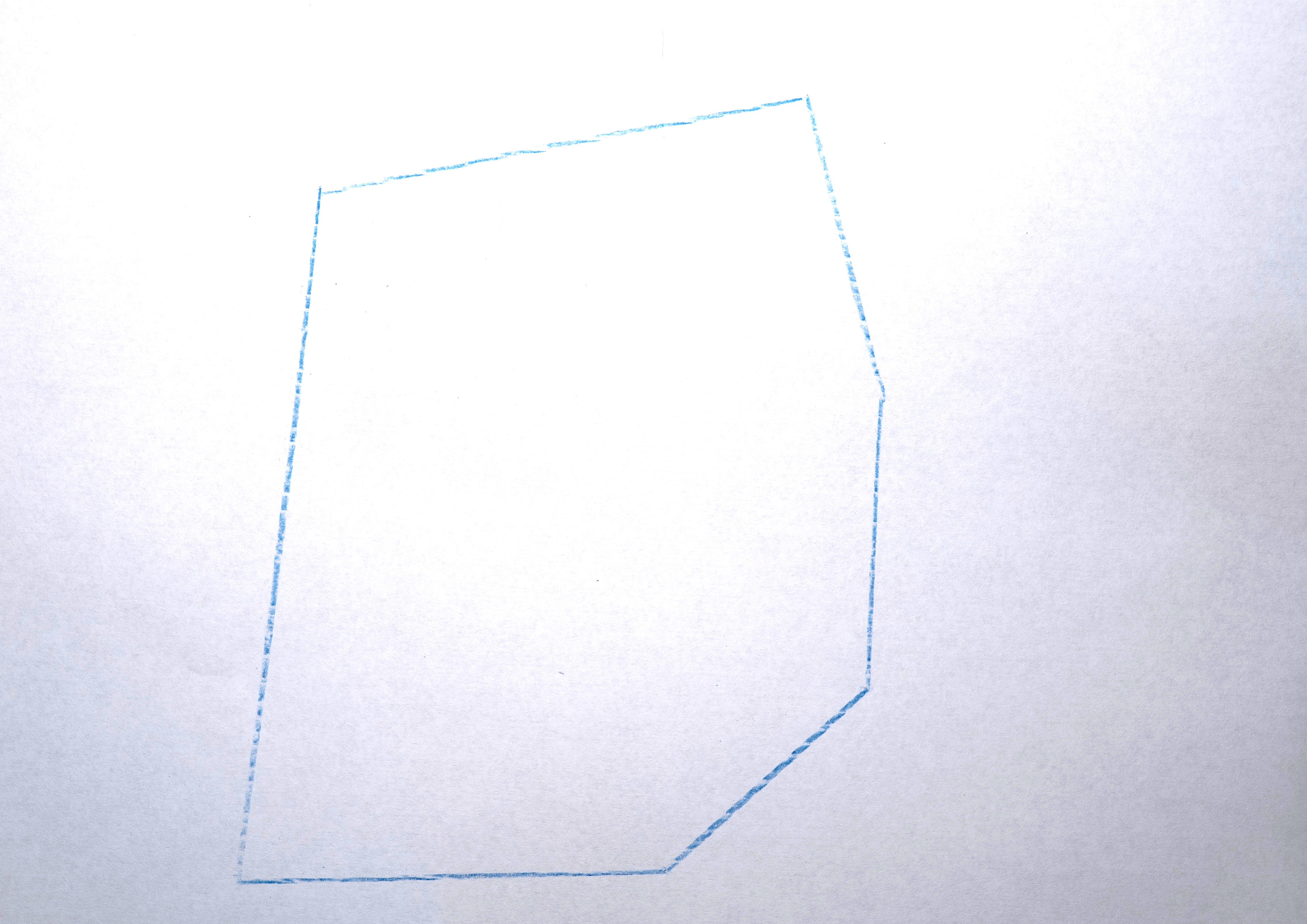 The resulting convex hull of a concave polygon.