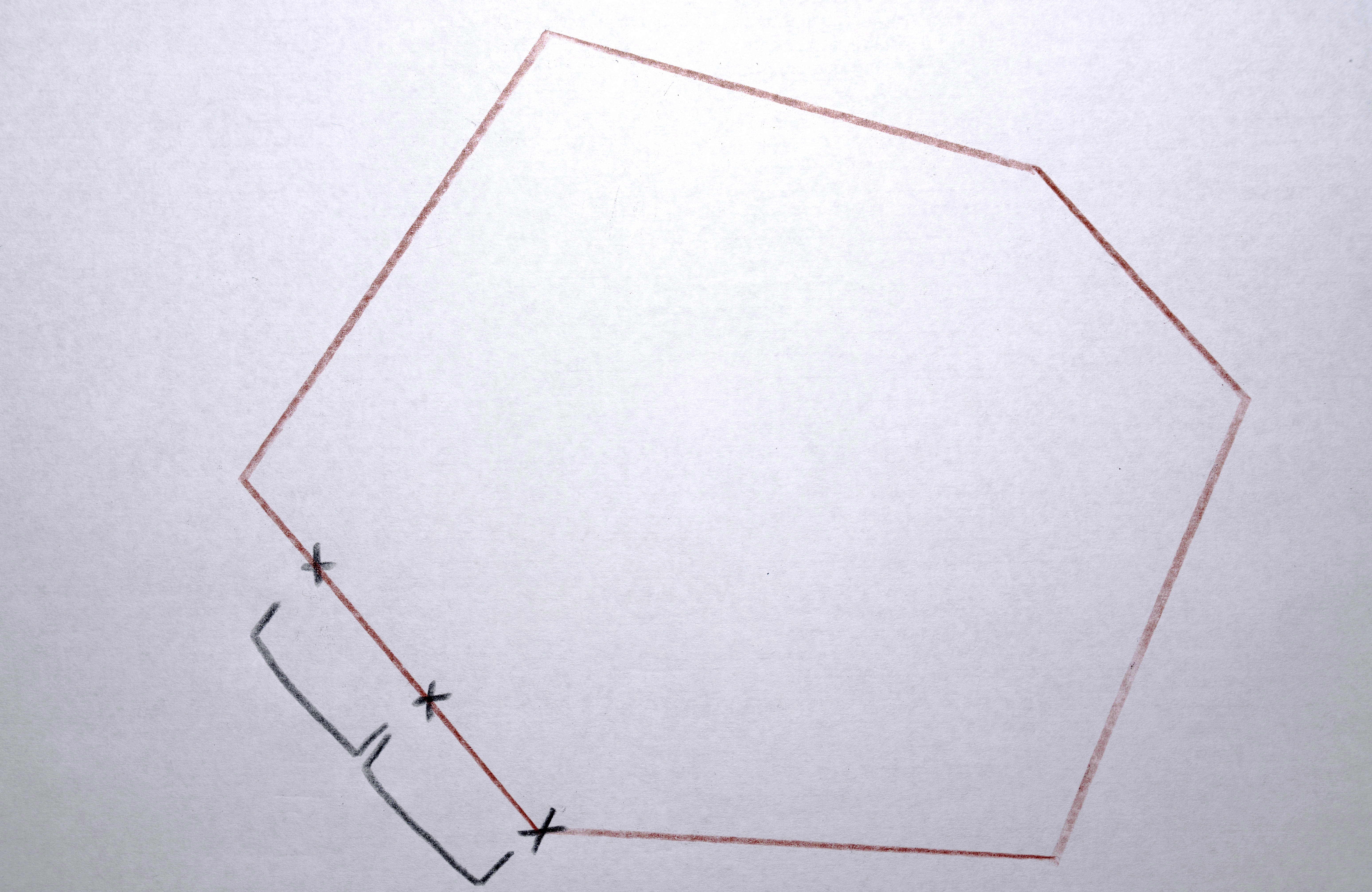 ...the total perimeter was divided into equal segments corresponding to the desired number of sides.