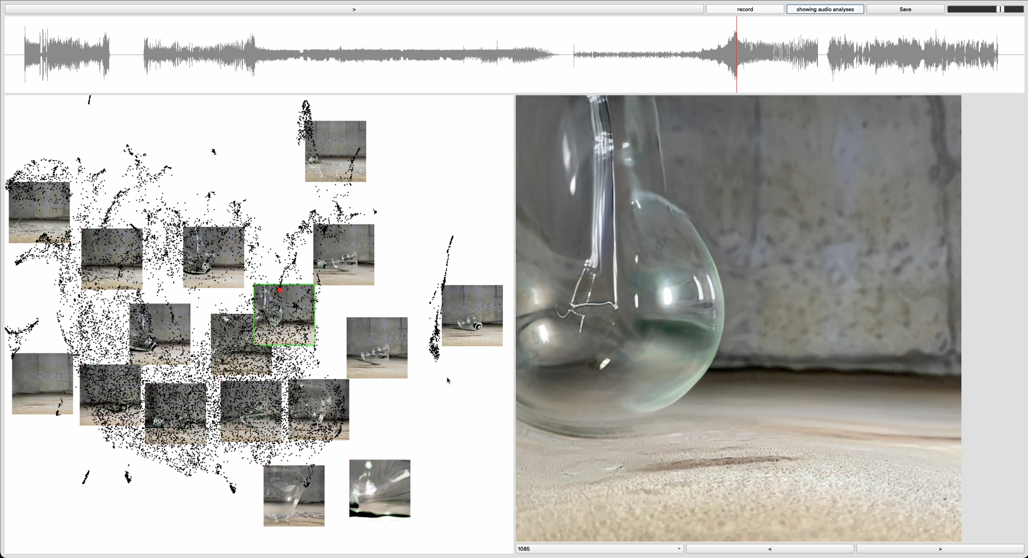 Learned Navigation of StyleGAN3 Latent Space from Audio Descriptors